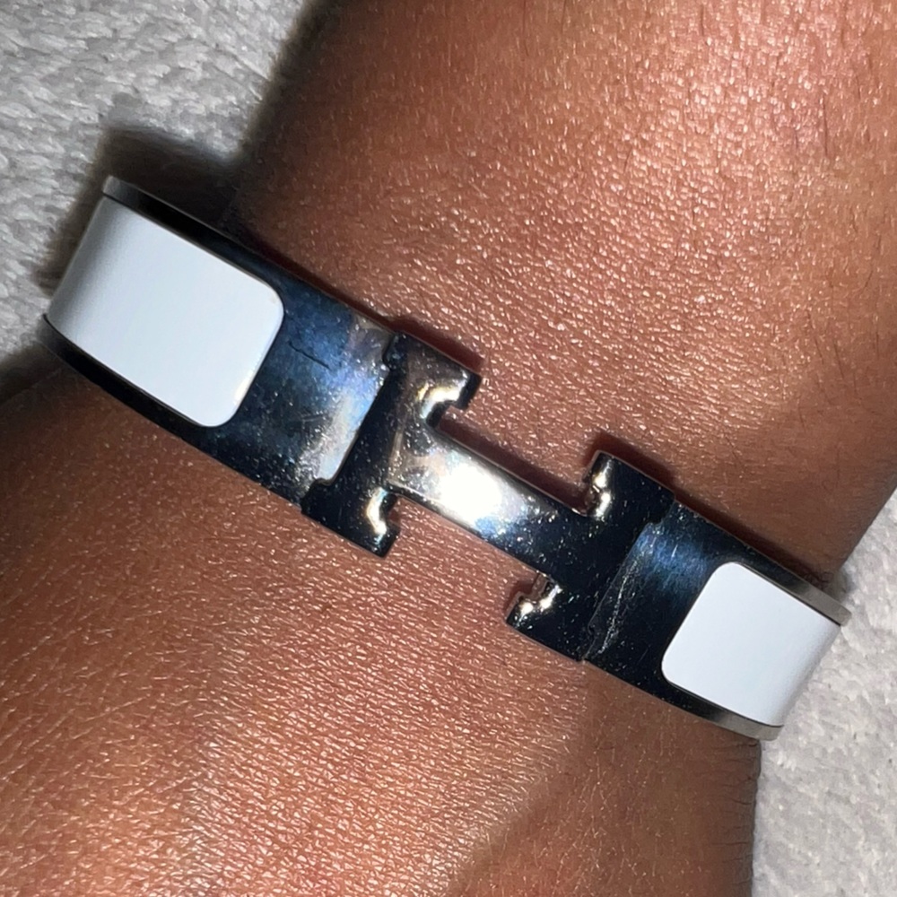Hermes Clic H Bracelet - White